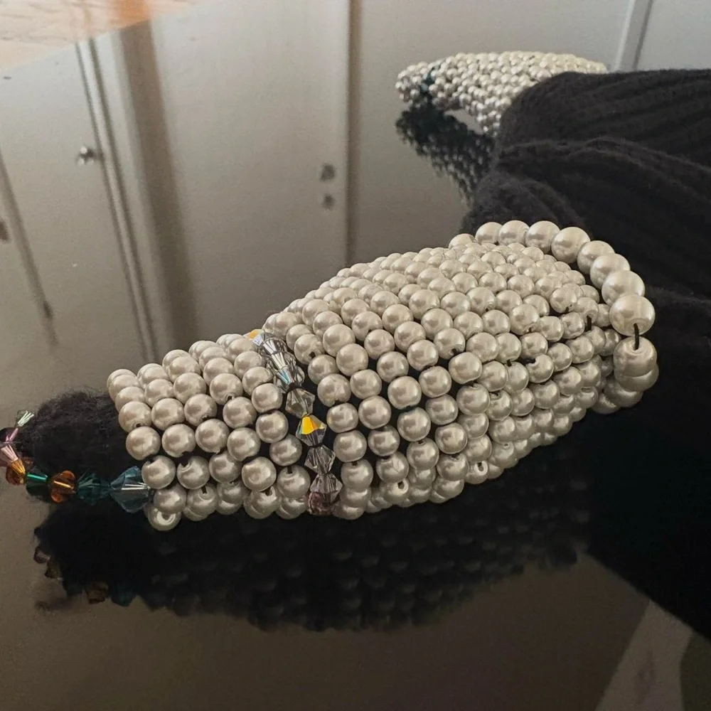 Swarovski / pearl horned  Balaclava